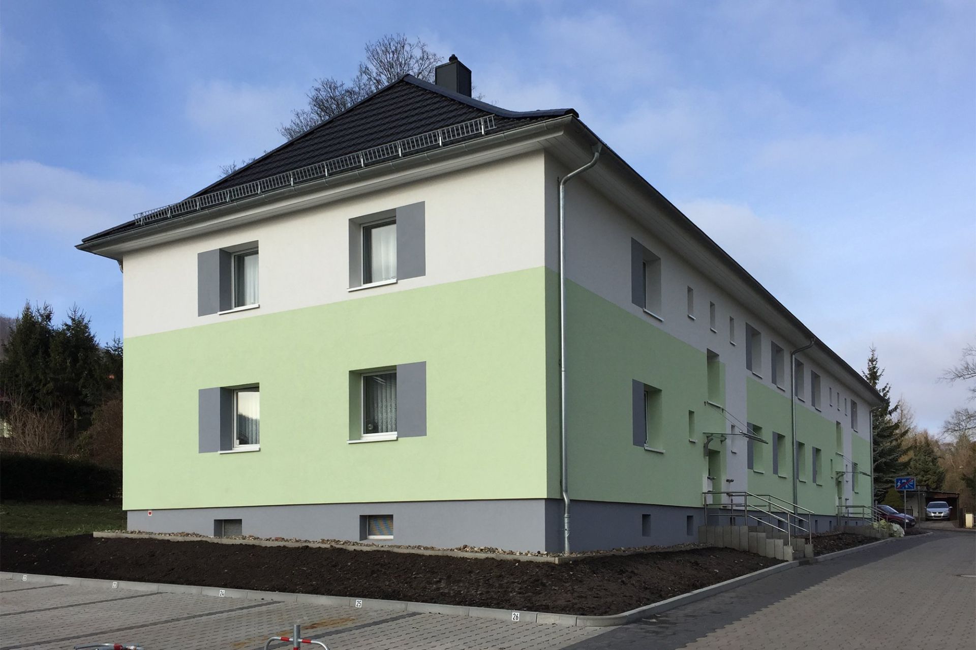 Farbkonzept Mehrfamilienhaus Bleicherode, Architekt Michael Flagmeyer