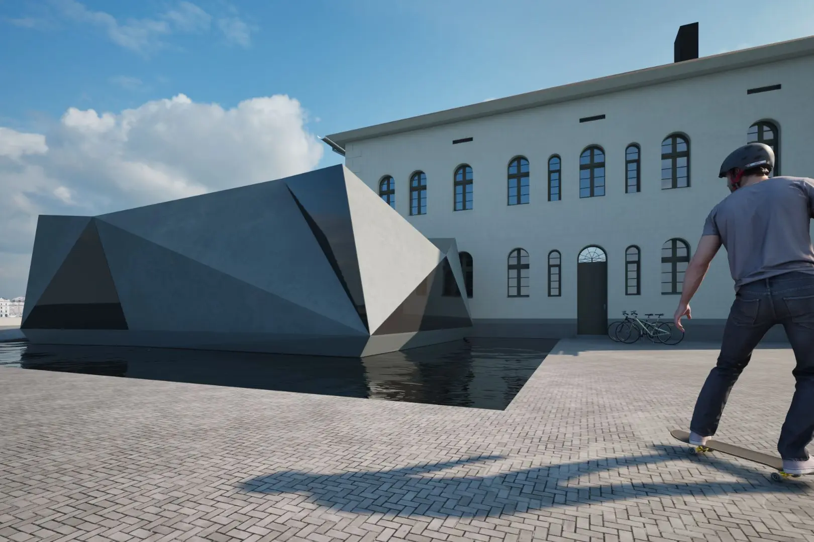 Umbau und Erweiterung Villa Seige für den Fahrradspezialisten BikeMike in Pößneck, Thüringen. Architekt Michael Flagmeyer
